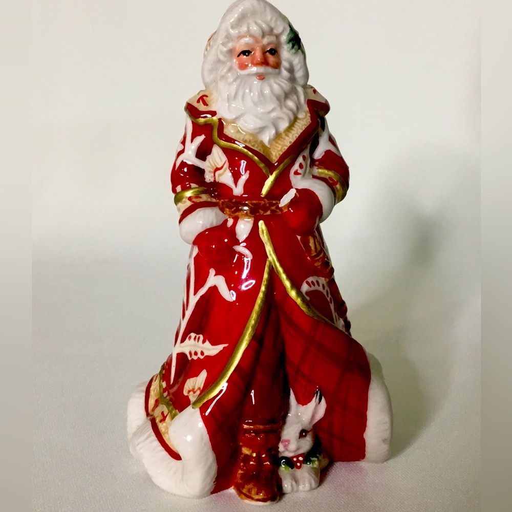 Vtg Fitz and Floyd Porcelain Santa Bell